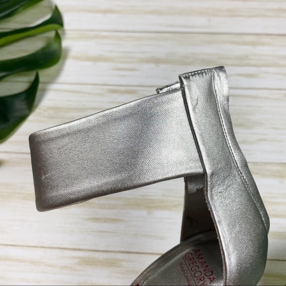 Amanda Gregory metallic silver ankle band heel - Picture 10 of 11
